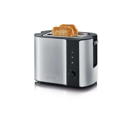 Avtomatski toaster Severin AT 2589, 800 W, za 2 rezini toasta, nerjaveče jeklo/črna