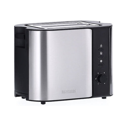 Avtomatski toaster Severin AT 2589, 800 W, za 2 rezini toasta, nerjaveče jeklo/črna