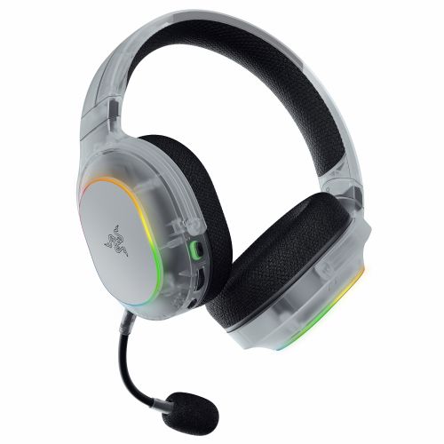 Slušalke Razer Barracuda X Chroma Phantom White brezžične, RGB osvetlitev, virtualni 7.1 zvok, snemljiv mikrofon, 70 ur avtonomije