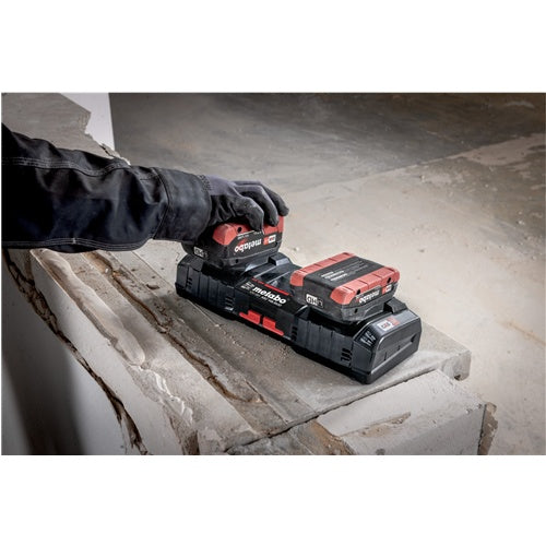 Metabo ASC 145 DUO cordless tool battery, dual fast charging station, 12-36 V, 145 W, air cooling, for two devices