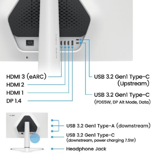Monitor BenQ Mobiuz EX271U, 68,6 cm (27"), 4K (3840×2160), IPS, 165 Hz, 1 ms, USB-C 65 W