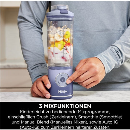 Blender Ninja Cordless Smoothie Maker Blast Max BC251EULD (sivka, na baterije, 570 ml skodelica)