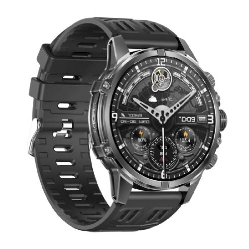 Pametna ura BlitzWolf BW-AT6 Plus, AMOLED 1,75", Bluetooth klici, merjenje zdravja, 100+ športnih načinov, baterija 600 mAh, IP67, črna