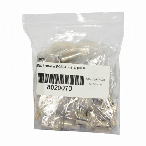 BNC connector RG59/U crimp pack10