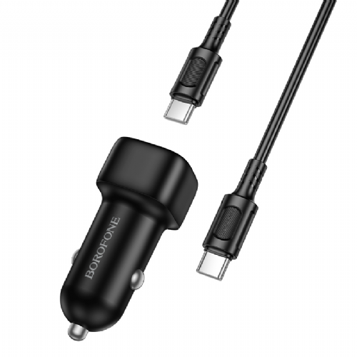 Borofone BZ34A car charger PD 20W QC 3.0 with Type C - Type C 1m cable - black