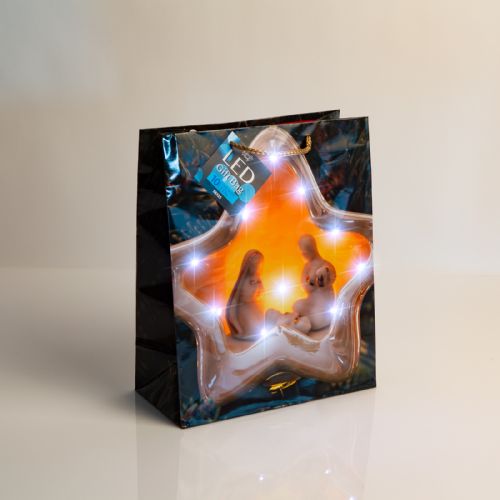 Christmas gift bag L with LED Angel lights 178 x 102 x 228 mm - 4 rows / comp. 10958325
