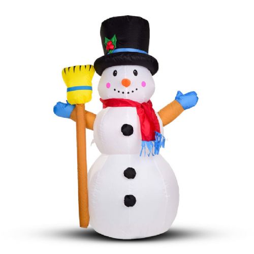 Christmas decoration inflatable Snowman, 120 cm, LED multicolor, IP44