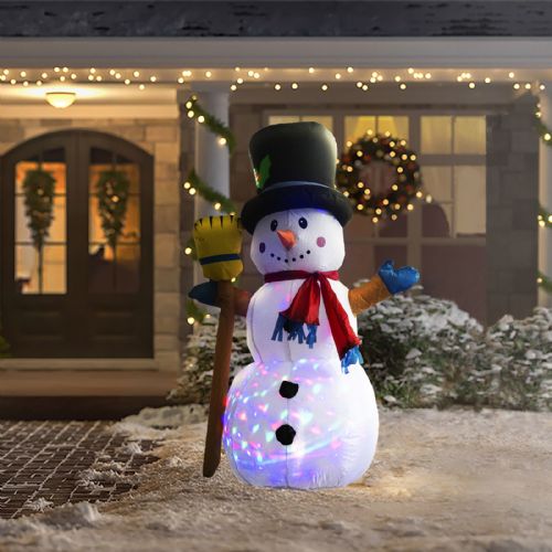Christmas decoration inflatable Snowman, 120 cm, LED multicolor, IP44