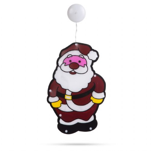 Christmas LED PVC window decoration - Santa Claus - 27 x 17 cm