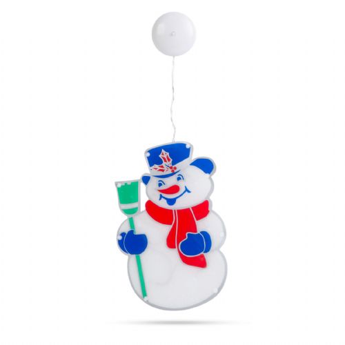Christmas LED PVC window decoration - Snowman - 26 x 17 cm