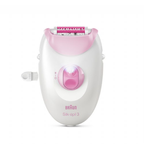 Braun Silk-épil 3-000 epilator, massage attachment, smart light, corded, long-lasting results, white