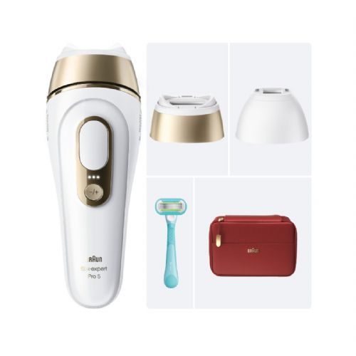 Braun Silk expert Pro 5 PL5221 IPL epilator, SensoAdapt, 10 levels, 2 attachments, long-lasting results, white