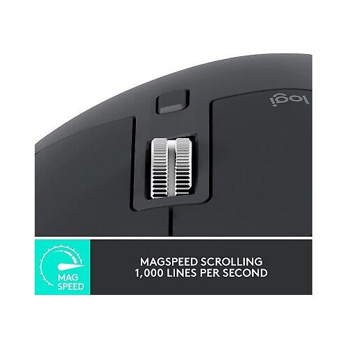Brezžična miška Logitech MX Master 3S, brezžična, bluetooth, tiha, grafitna