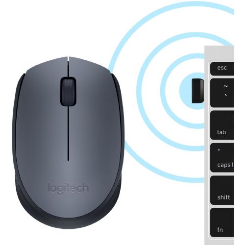 Brezžična miška Logitech M170 (siva, za levičarje in desničarje, PC/Mac)
