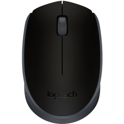 Brezžična miška Logitech M171 (črna/siva, 3 gumbi, za levičarje in desničarje, združljiva z računalniki PC/Mac)