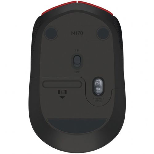 Brezžična miška Logitech M171 (rdeča, 3 gumbi, za levičarje in desničarje, združljiva z računalniki PC/Mac)