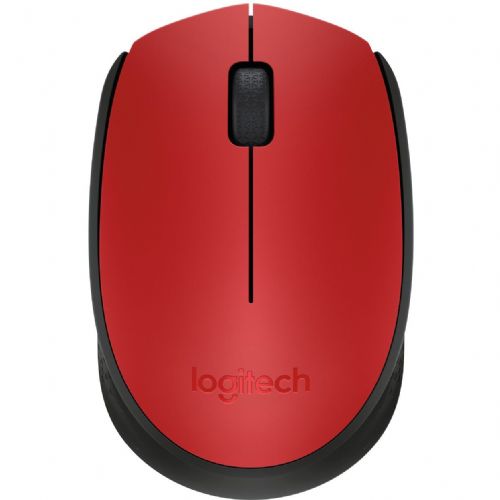Brezžična miška Logitech M171 (rdeča, 3 gumbi, za levičarje in desničarje, združljiva z računalniki PC/Mac)