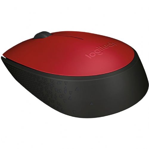 Brezžična miška Logitech M171 (rdeča, 3 gumbi, za levičarje in desničarje, združljiva z računalniki PC/Mac)