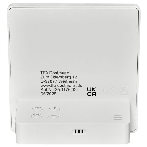 Wireless weather station TFA Dostmann CLEO 35.1176.02, weather forecast, indoor and outdoor temperature, white