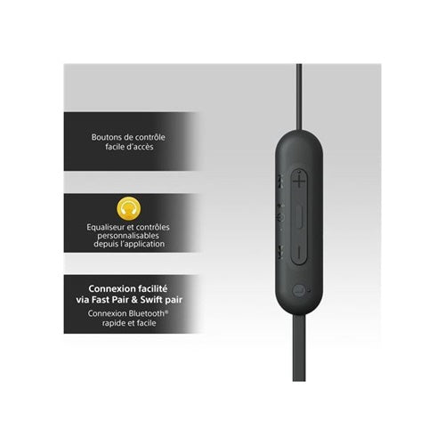 Brezžične slušalke Sony WI-C100B, Bluetooth, USB-C, črna