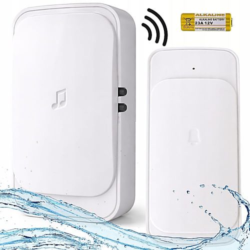 Wireless LED electronic doorbell 38 melodies up to 300m white