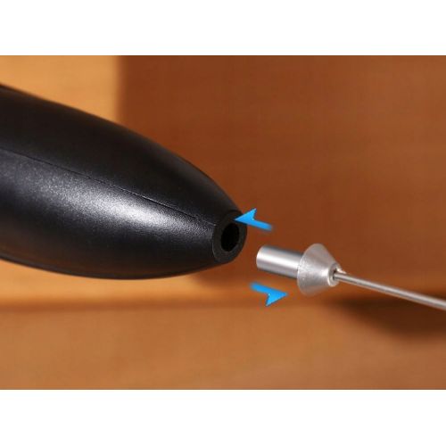 Verk cordless milk frother 22 cm, fast frothing, stainless steel whisk, ergonomic handle, for hot and cold drinks
