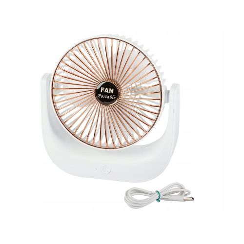 Verk fan, wireless, portable, USB charging, 3 speeds, 16.5 cm, white