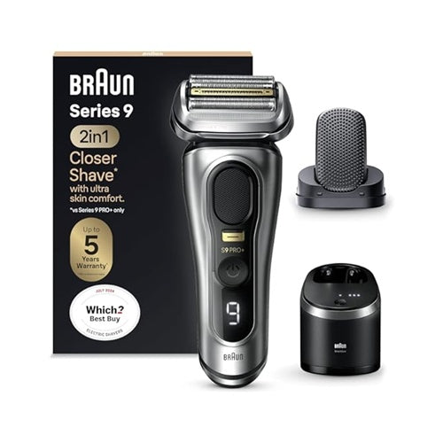 Brivnik Braun Series 9 Pro+ 9597cc 5-elementni ProShave, litij-ionska baterija, 60 min delovanja, mokro/suho britje, čistilna postaja