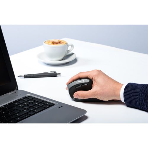 Ergonomska miška Cherry MW 4500 RF, brezžična, optična, USB-sprejemnik, 1200 DPI, desna, črna