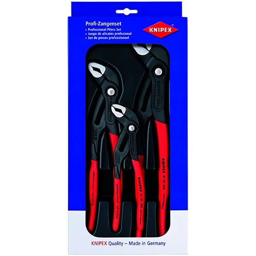 Knipex 002009V02 water pump pliers set, 3-piece, red/black (002009V02)