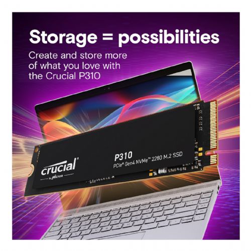 Vgradni SSD disk Crucial P310 4TB M.2 NVMe PCIe Gen4 2280, hitrost branja 7100 MB/s, s hladilnikom