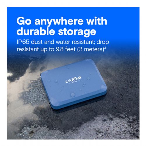 Zunanji SSD disk Crucial X10 4TB, USB 3.2 Type-C, do 2100 MB/s, IP65 vodoodpornost, odporen na padce