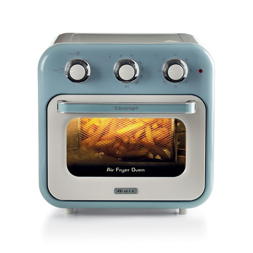 Ariete 3-in-1 Vintage Blue fryer and mini oven, 1350 W, for 16 L, white/light blue