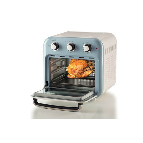 Ariete 3-in-1 Vintage Blue fryer and mini oven, 1350 W, for 16 L, white/light blue