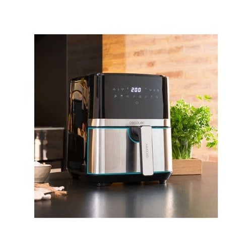 Cecotec CecoFry Full InoxBlack 5500 Pro hot air fryer with accessories (black/stainless steel, 1700 W, 5.5 liter basket, with silicone accessory pack)