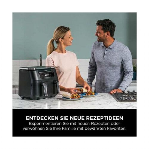 Air fryer Ninja AF200EU 7.6l, 2 baskets, 2400W, digital display, black