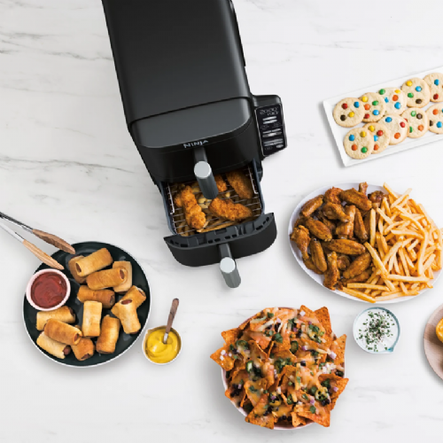 Ninja SL300EU DoubleStack Air Fryer, 2 drawers, total capacity 7.6 l, 2470 W, 6 programs, black