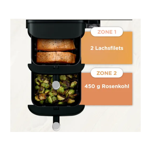 Cvrtnik Ninja Double Stack SL300EU, 2470 W, 2 košari za 3,8 l, črn