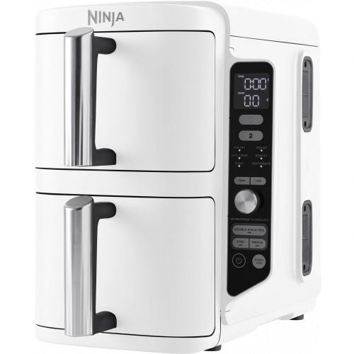 Cvrtnik Ninja Double Stack XL SL400EUWH, dvonivojski, 2470 W, 2 košari po 4,75 l, bel