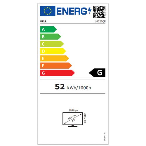 Monitor Dell UltraSharp U4323QE (108 cm (43 palcev), UltraHD/4K, IPS, HDMI, USB-C), črna/srebrna