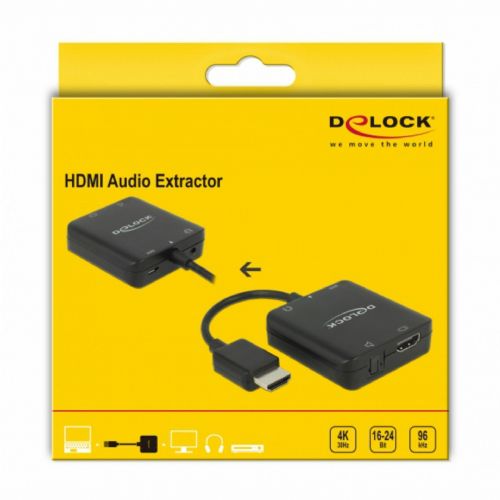 Delock Converter HDMI-HDMI 4K /3.5mm/ TOSLINK/SPDIF Audio Extractor 62784 (OPEN PACKAGING)