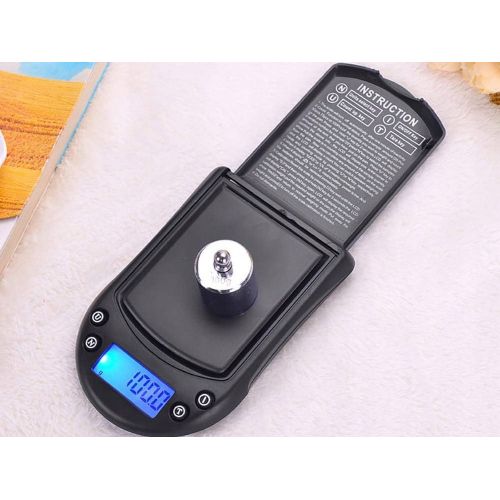 Verk digital LCD pocket kitchen scale 500 g/0.1 g, illuminated display, black, compact