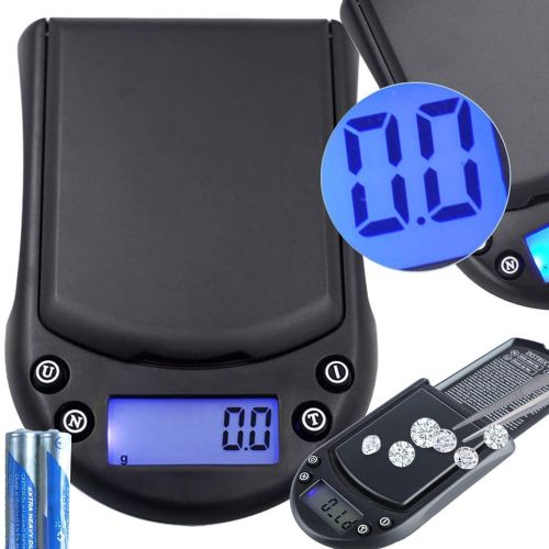 Verk digital LCD pocket kitchen scale 500 g/0.1 g, illuminated display, black, compact