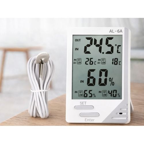 Verk digital weather station, LCD, thermometer, hygrometer, external sensor, 9 cm