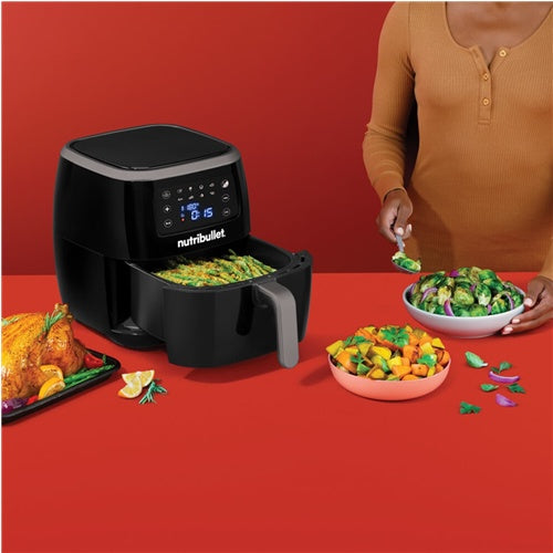 Digitalni zračni cvrtnik Nutribullet Digital Air Fryer, 1800 W, za 7 litrov, črna/srebrna