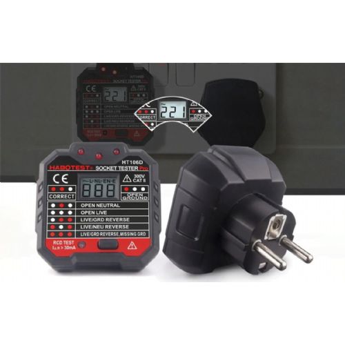 Digital socket tester with LCD