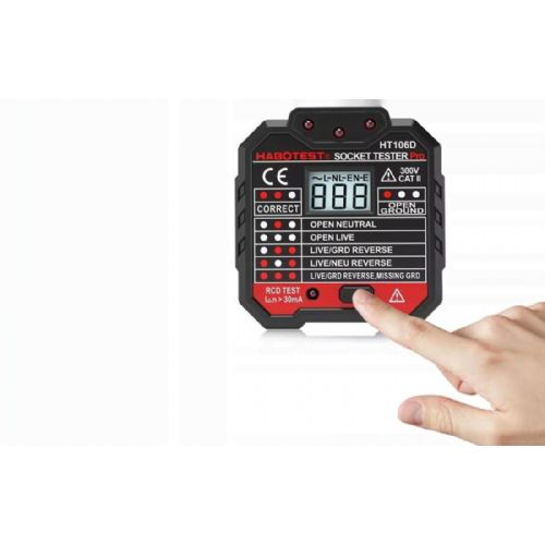 Digital socket tester with LCD