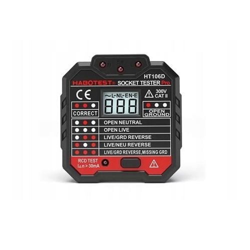 Digital socket tester with LCD