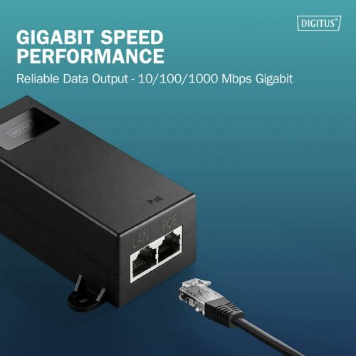 PoE power supply Digitus DN-95104-1 60W, IEEE 802.3bt, Gigabit, 100m range, short circuit protection