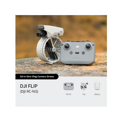 DJI Flip GL drone, 48 MP 1/1.3" CMOS camera, 4K 60 fps HDR video, 3-axis stabilization, up to 31 min flight time, RC-N3, gray
